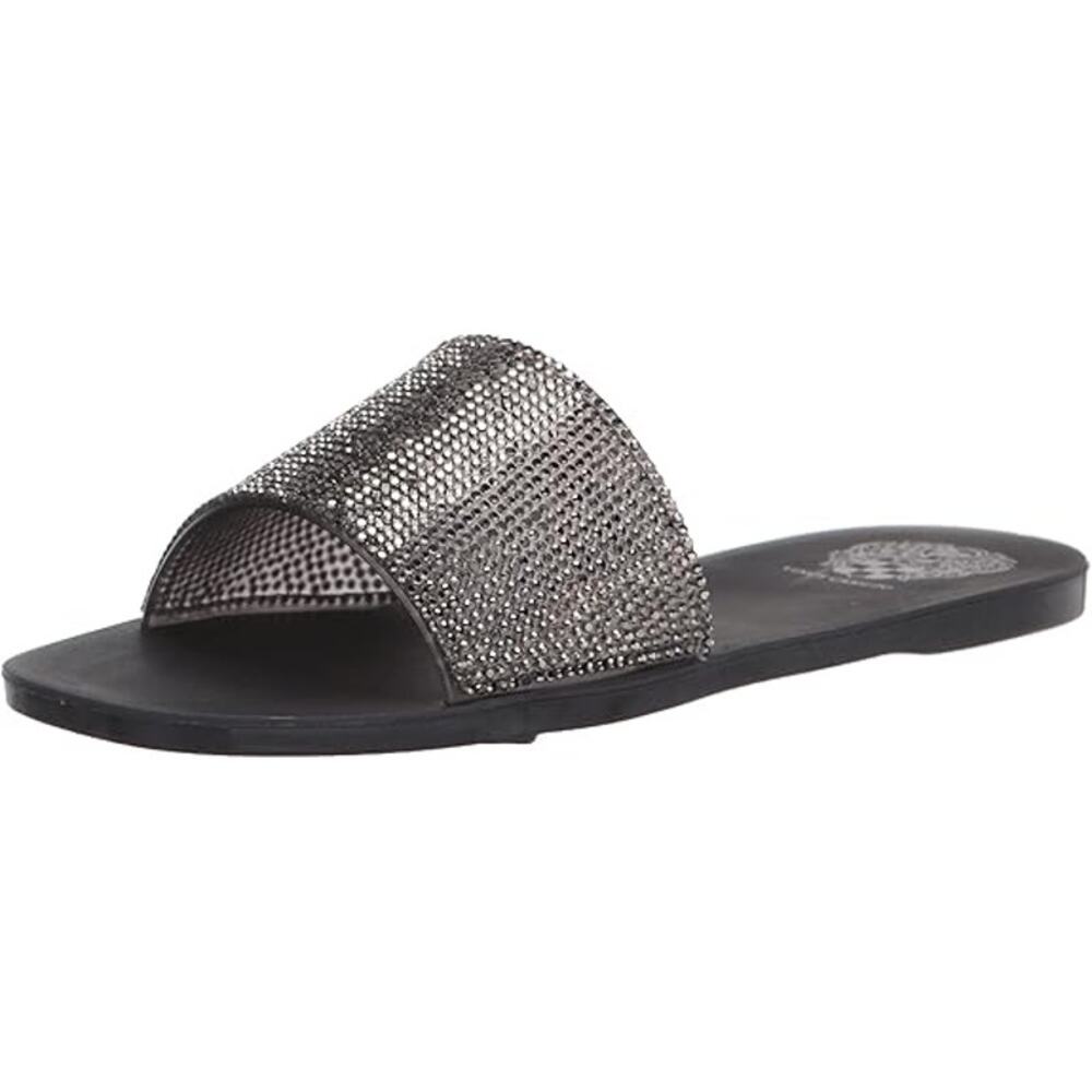 Vince Camuto Jaquell Jelly Slip On Slide Sandals Silver Black Women's 6.5M NWOT